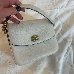Coach White Mini Bag with Gold Accent